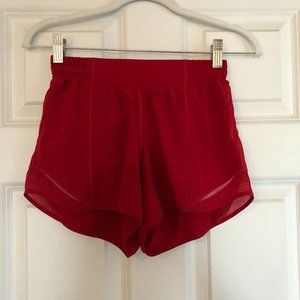 LuLulemon Hotty Hot Low Rise Lined Short 4" - Dark Red - Size 4